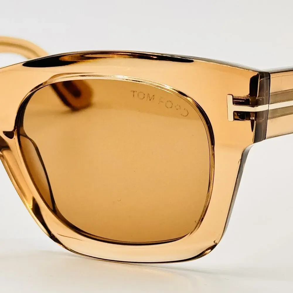 Tom Ford EMMA TF1314 45E Sunglasses Women Shiny Light Brown Frame Brown Lens NEW